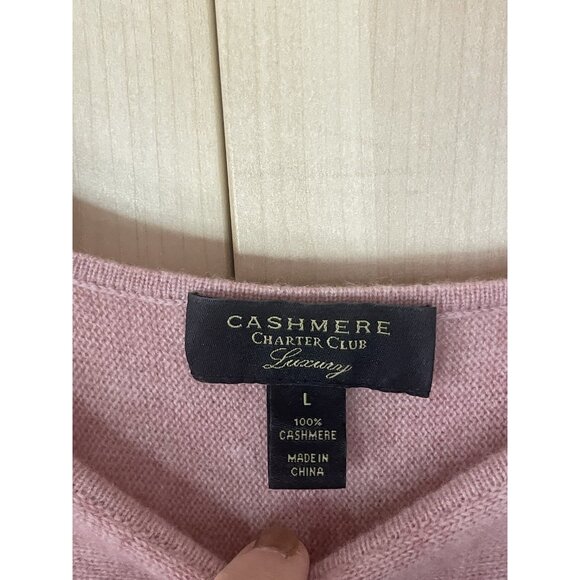 Charter Club Luxury Cashmere Sweater Soft Boat Neck Dolman Sleeve Size L Top - Picture 2 of 4